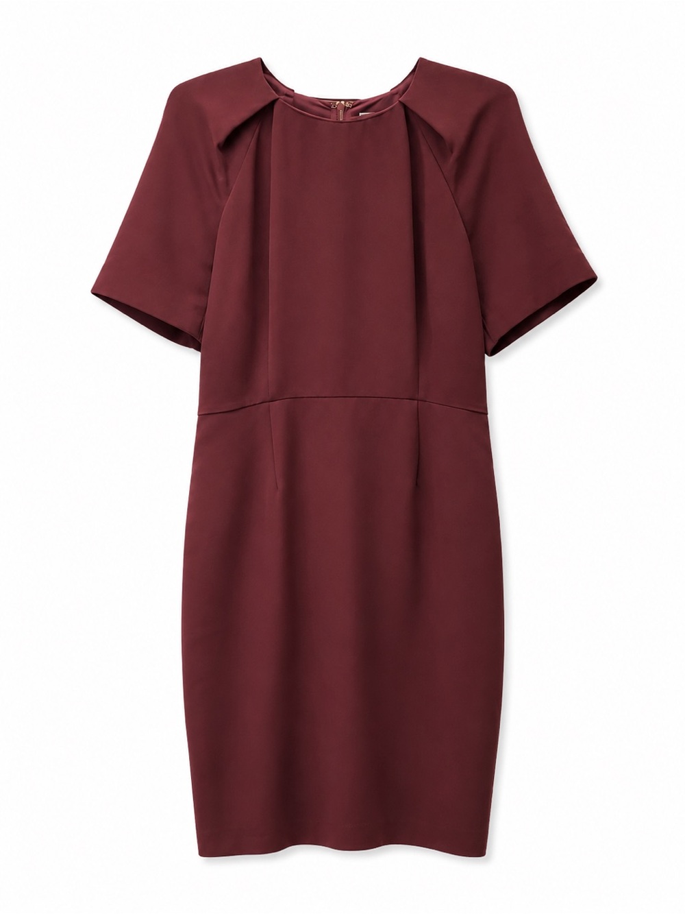 Iris & Ink Short-Sleeve Sheath Dress in Wine